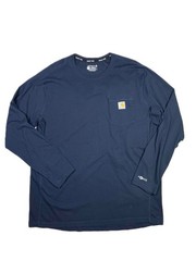 Carhartt Force Men’s XL Relaxed Fit Midweight Long-Sleeve Pocket T-Shirt Navy