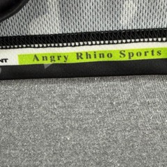 Angry Rhino Sports Mens Large T-Shirt Gray Black Camo Red Graphic Performance