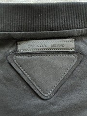PRADA Men’s Black Crew Neck Short Sleeve Cotton Knit Logo T-Shirt Size S