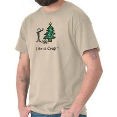 Life Is Crap Christmas Lights DIY Holiday Womens or Mens Crewneck T Shirt Tee