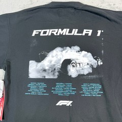 PacSun Mens XL Formula 1 F1 T-Shirt Black Grand Prix Racing Short Sleeve