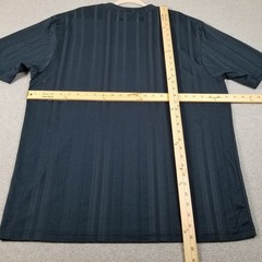 Stacy Adams T Shirt Men’s 2XLT 2XL Tall Blue Vertical Stripe Ribbed Stretch Tee