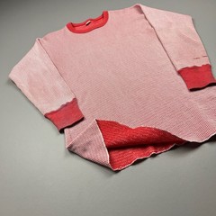 Hanes Thermal Shirt Mens L/XL Red White Waffle Knit Long Sleeve VTG 70s 2-Tone
