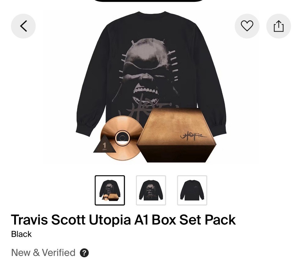 Travis Scott Utopia A1 Box Set Pack Xl Still Sealed