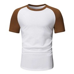 Mens Short Sleeve T Shirt Raglan FOLT Contrast Baseball 100% Cotton New Tee Tops