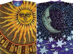 SUN MOON-Stars-2 Sided TIE DYE T-SHIRT S,M,L,XL,XXL-3X,4X,5X,6X Horoscope,UNIQUE