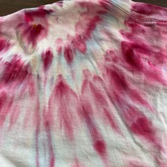 Tie Dyed Unisex Men’s T-shirt – Ice Dye Vibrant Pink Peony – Handmade (XLarge)