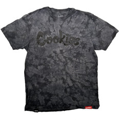 Cookies Original Logo Crystal Wash Tie Dye Black Men’s Tee Shirt Size Large