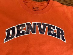 Denver Broncos Mens T Shirt Size XL Orange Port and Company 100% Cotton NFL