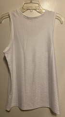 Men’s Mesh Tank Top Quick-Drying Fitness NWOT size Large US White Poly stretch