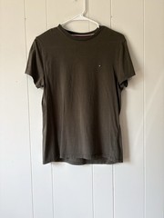 Tommy Hilfiger Mens Navy Green V-Neck Short Sleeve T-Shirt Custom Fit XS