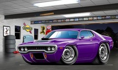 1971 Plymouth Roadrunner Muscle Car Art Print NEW