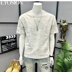 Men Distressed Tie-Dye Short Sleeve T-Shirt Textured Casual Summer Crewneck Tee