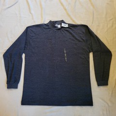 Vintage BCC Blues Navy Blue Long Sleeve T-Shirt, XL, High Neck, Cuff Sleeves