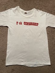 Vintage 50s 60s Censorship Is Unamerican Freedom Of Speech Shirt Small S Slogan