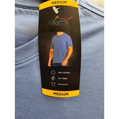 Greg Norman Mens Blue Cotton Short Sleeve Pocket T-Shirt Relaxed Fit Medium NWT