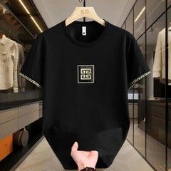New Fashion Trend Embroidery Diamonds Rhinestone Short Sleeve Luxury Men T-Shirt