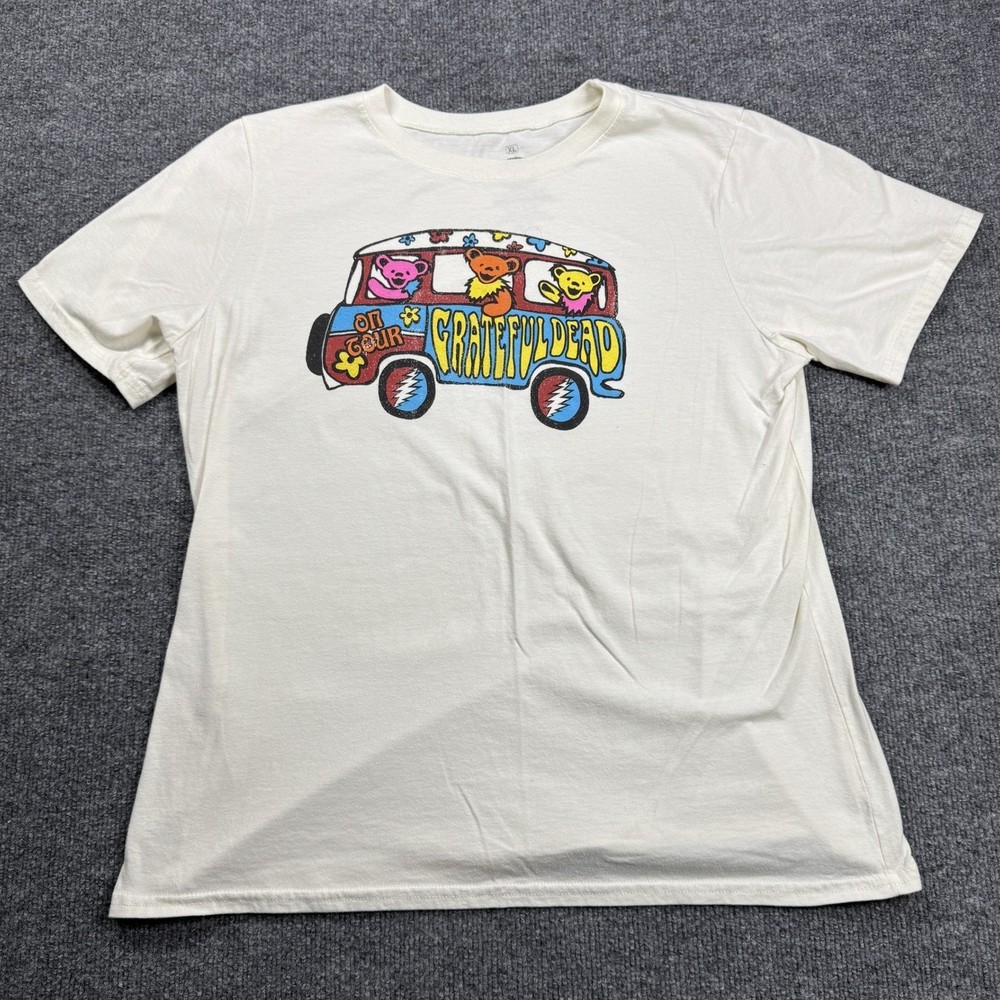 Grateful Dead Ripple Junction T Shirt Mens XL White Dancing Bears Bus