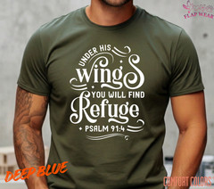 Unisex Psalm 91:4 Bible T-Shirt, Men T shirt,Women T shirt Gift Christian Top