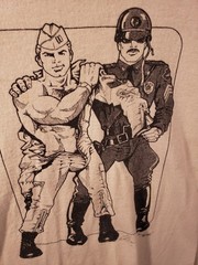 Vintage Etienne Tom of Finland policeman Army Gay 1980s Gildan XL