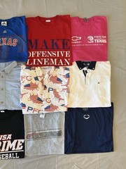 Bundle Lot of 12 Mens Graphic Tshirt/Polo Various Sizes & Colors New/Used Resell