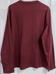 Tailor Vintage Men’s L/S Henley Shirt MEDIUM Button Up Top Maroon Burgundy NWT