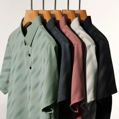 2025 New Men’s Business Casual Short Sleeved Printed Polo Shirt Fashionable Brea