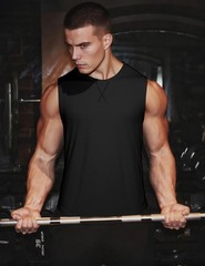 Men’s 3 Pack Cotton Tank Top Hipster Hip Hop Longline Crewneck Sleeveless T-S…