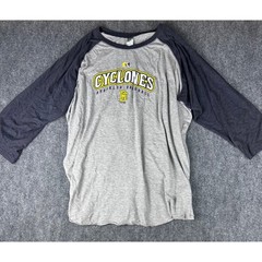 LAT Brooklyn Cyclones Baseball Graphic Raglan T-Shirt Mens 3XL Grey Navy Blue