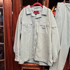 Vintage Veezo Streetwear Hip Hop Y2K Baby Blue Baggy Shirt & Pants Outfit SZ XL