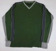 Vintage Y2k Left Coast Long Sleeve Stripe Sleeve V Neck T Shirt Skater 2000s USA