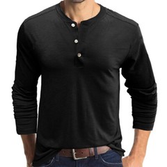 Zonbailon men’s simple Breathable T-shirt solid color bottomed Long Sleeve shirt