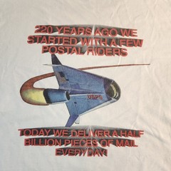 Vintage USPS 220 Years of Service Mens T Shirt Size L (44) Single Stitch 90s
