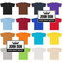 Plain T-shirts Round Neck [JOHN SON] Super Heavy Weight[S~7XL] Big Size [Single]