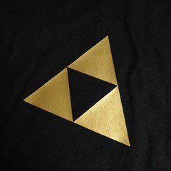 Gold Triforce Triangles Pyramid Symbol T-shirt