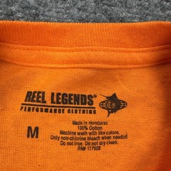 Reel Legends Shirt Mens Medium Orange Wailers Fishing Graphic Tee Tagless