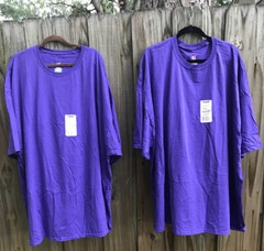 NWT Pair Unisex Adult 62″ Chest/Bust Size 5XL T-shirt Tops Soild Purple S/S AsIs