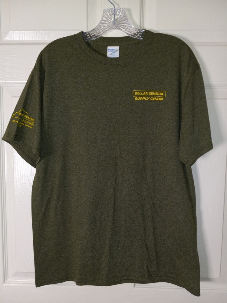 DG Dollar General Supply Chain Think Safe Be Safe Tee Shirt Size Medium Green