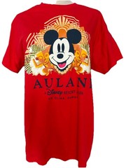 Disney AULANI Resort & Spa ALOHA Hawaii Mickey Mouse Medium Red T-shirt Men’s