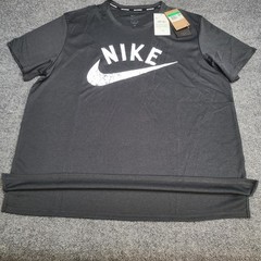Nike Shirt Mens Extra Large Black Photon Dust Miler Running UV Dri Fit Top XL