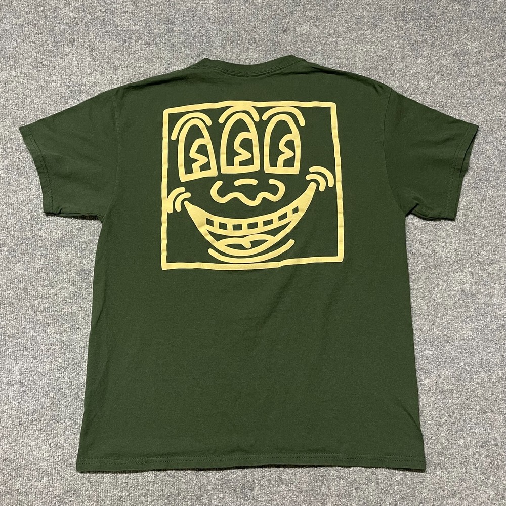 Keith Haring Shirt Adult Large Green Three Eyed Monster Artwork