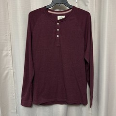 The Normal Brand Puremeso Long Sleeve Henley Shirt Men’s Size XL Wine NWT