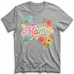 Pastel Mama Flower Retro Vintage Mothers Day T-Shirt Colorful Spring Tee