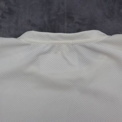 WEIV Essential Shirt Mens M Ivory Short Sleeve Mock Neck Stretch Zip Casual Tee
