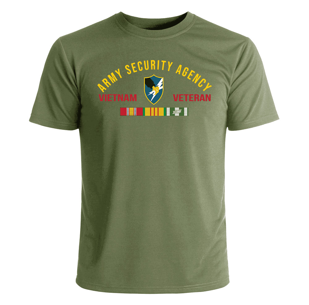 Army Security Agency Vietnam Veteran with Ribbons T-Shirt Officially Licensed