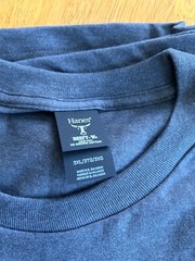 HANES BEEFY Mens Short Sleeve No Pocket T Shirt ~ Navy Blue Dark Gray Light Gray