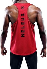 NELEUS ‘Dry Fit Logo Muscle’ Mesh Tank Top Men’s M Gym Workout Exercise Red NEW!