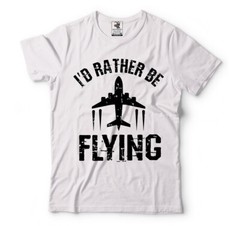 I’d Rather Be Flying Airplane Pilot Shirt Flying Gift Tee Pilot Shirts For Men