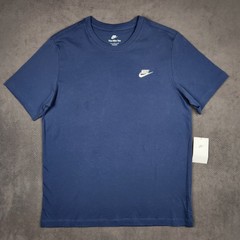 Nike Shirt Mens Large Navy Short Sleeve Crew Neck Embroidered Swoosh Tee NEW