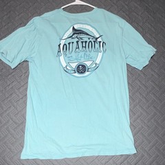 Salt Life Men’s Light Blue Graphic Logo Chest Pocket Cotton Crew Neck T-Shirt M